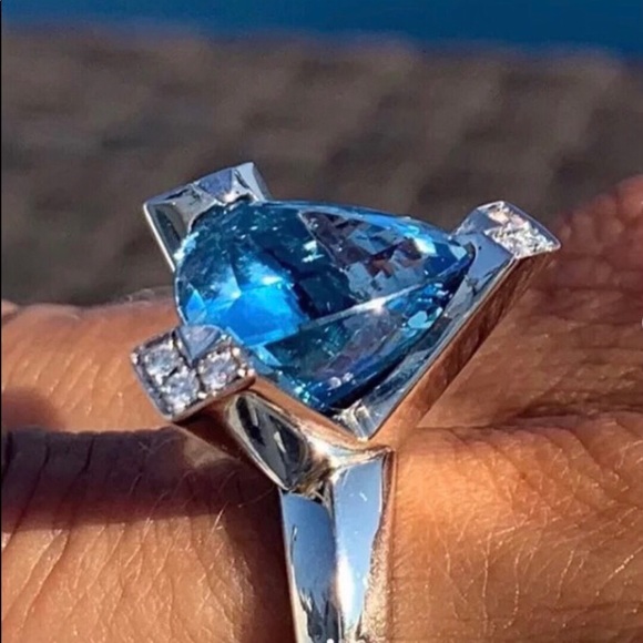 ✨Sky Blue Engagement Ring✨ - Picture 3 of 4